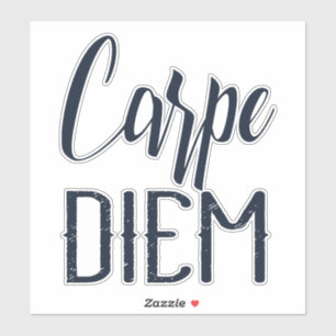 Carpe Diem Seize The Day Black Type Sticker
