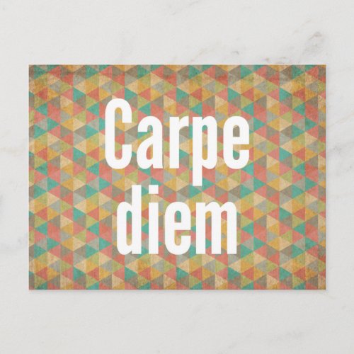 Carpe diem Seize the day Colourful Pattern Postcard
