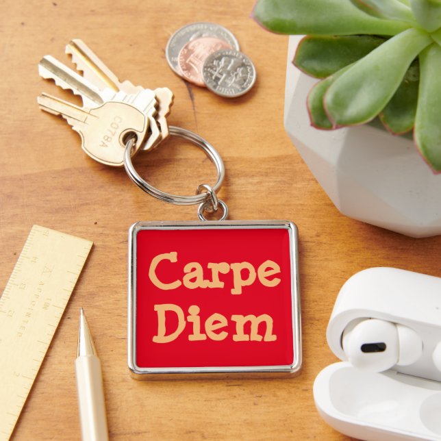 "CARPE DIEM/SEIZE THE DAY" KEY RING/CUSTOMIZABLE KEYCHAIN (Desk)