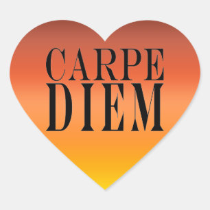 Carpe Diem Seize the Day Latin Quote Happiness Heart Sticker