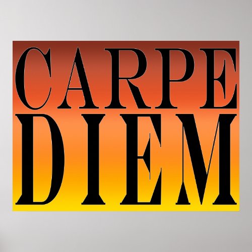 Carpe Diem Seize the Day Latin Quote Happiness Poster