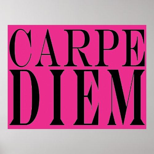 Carpe Diem Seize the Day Latin Quote Happiness Poster