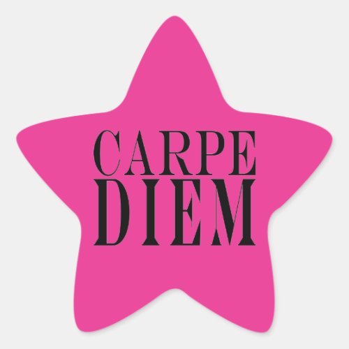 Carpe Diem Seize the Day Latin Quote Happiness Star Sticker
