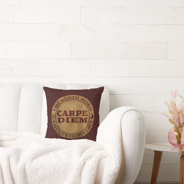 Carpe diem Seize the day Memento mori Throw Pillow (Couch)