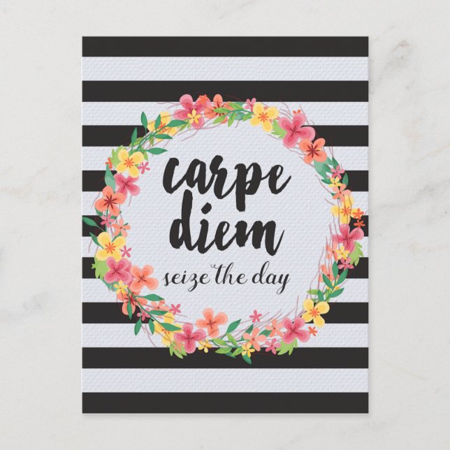 Carpe Diem / Seize The Day Quote Postcard (Front)