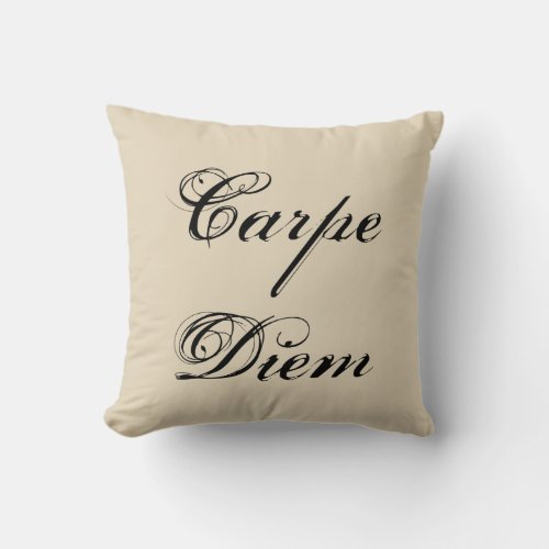 Carpe Diem Seize the Day Vintage Throw Pillow