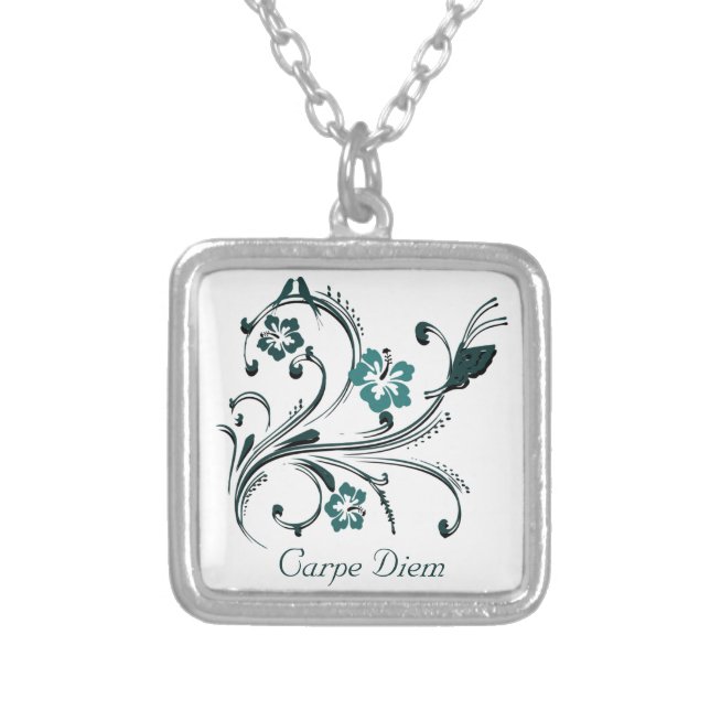 Carpe Diem Silver Plated Necklace (Front)