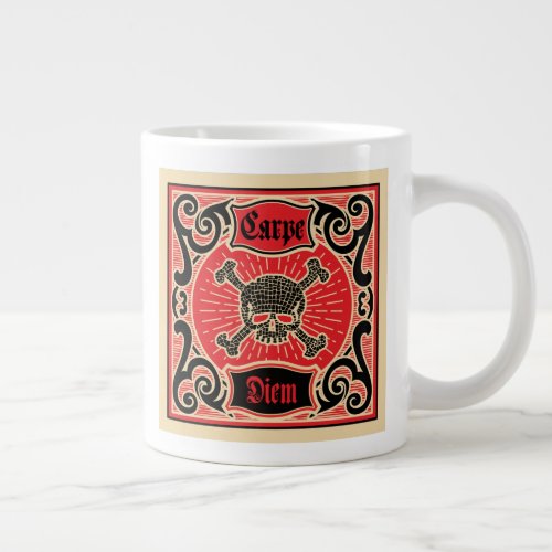 Carpe Diem Skull Giant Coffee Mug