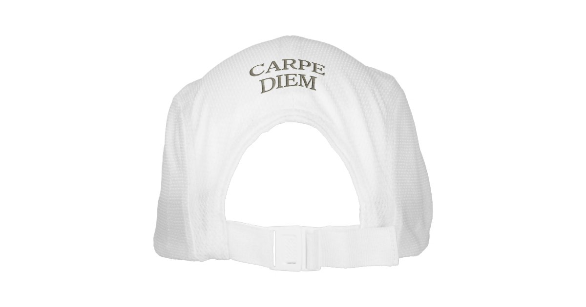 Carpe Diem Sports Hat Back | Zazzle