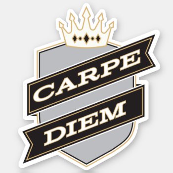 Carpe Diem Sticker by AnyTownArt at Zazzle