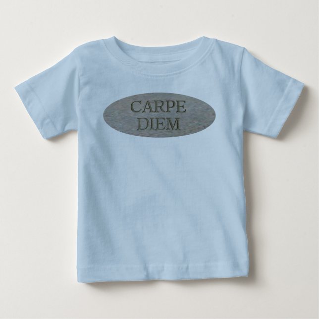 Carpe Diem Stone baby blue T-shirt (Front)