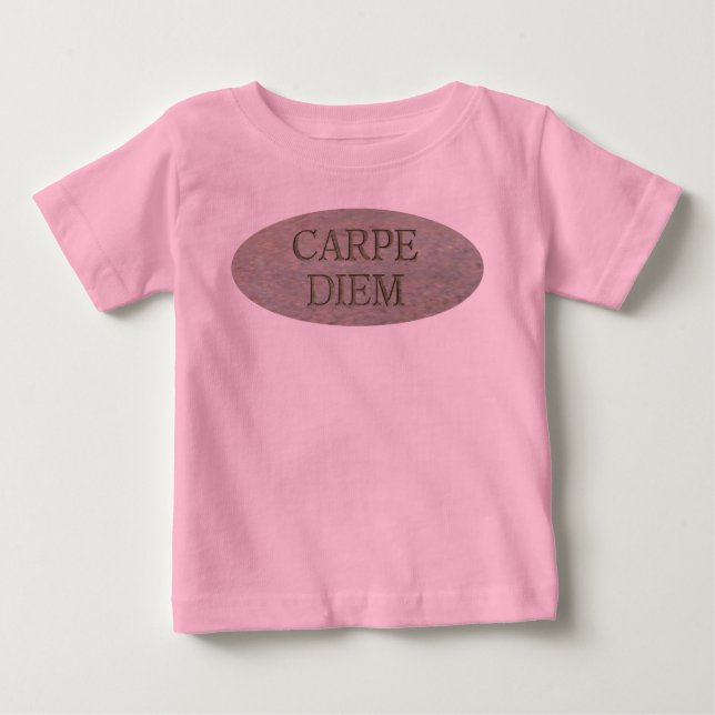 Carpe Diem Stone baby pink T-shirt (Front)
