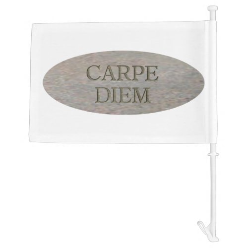 Carpe Diem Stone car and boat flag oval