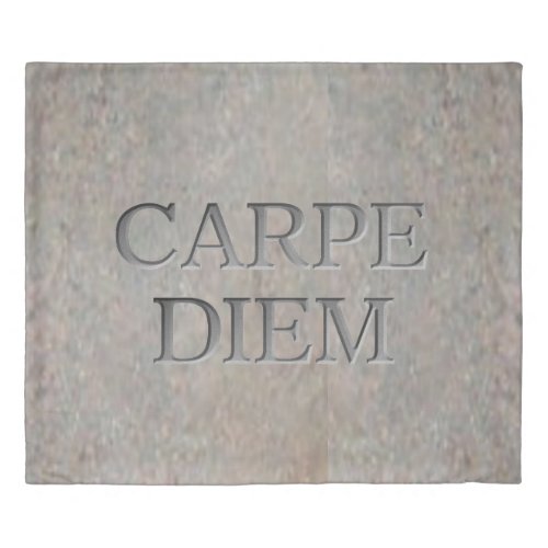 Carpe Diem Stone king duvet cover