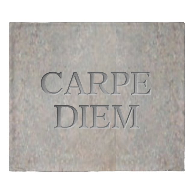 Carpe Diem Stone king duvet cover (Front)