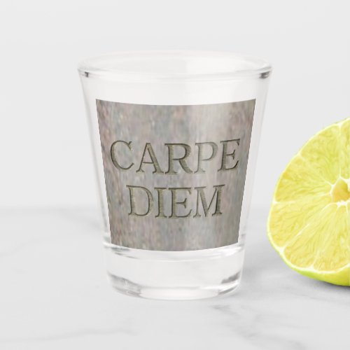 Carpe Diem Stone shot glass