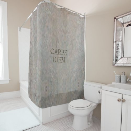 Carpe Diem Stone shower curtain