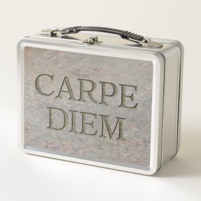 Carpe Diem Stone stainless lunchbox (Front)