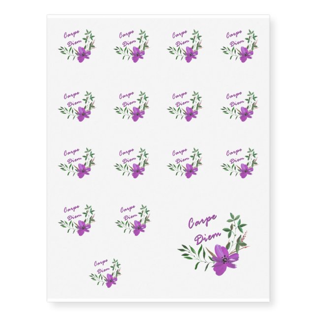 Carpe Diem Temporary Tattoos (Front)