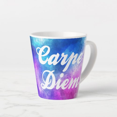 Carpe Diem Watercolor Latte Mug