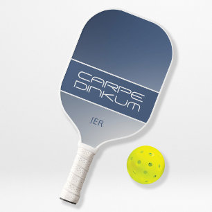 Carpe Dinkum Funny Gradient Initials Navy Pickleball Paddle