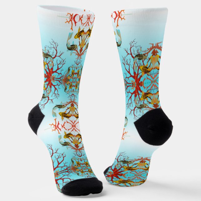 Carpe e coralli socks (Angled)