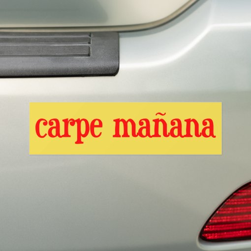 Carpe Manana Bumper Sticker Zazzle