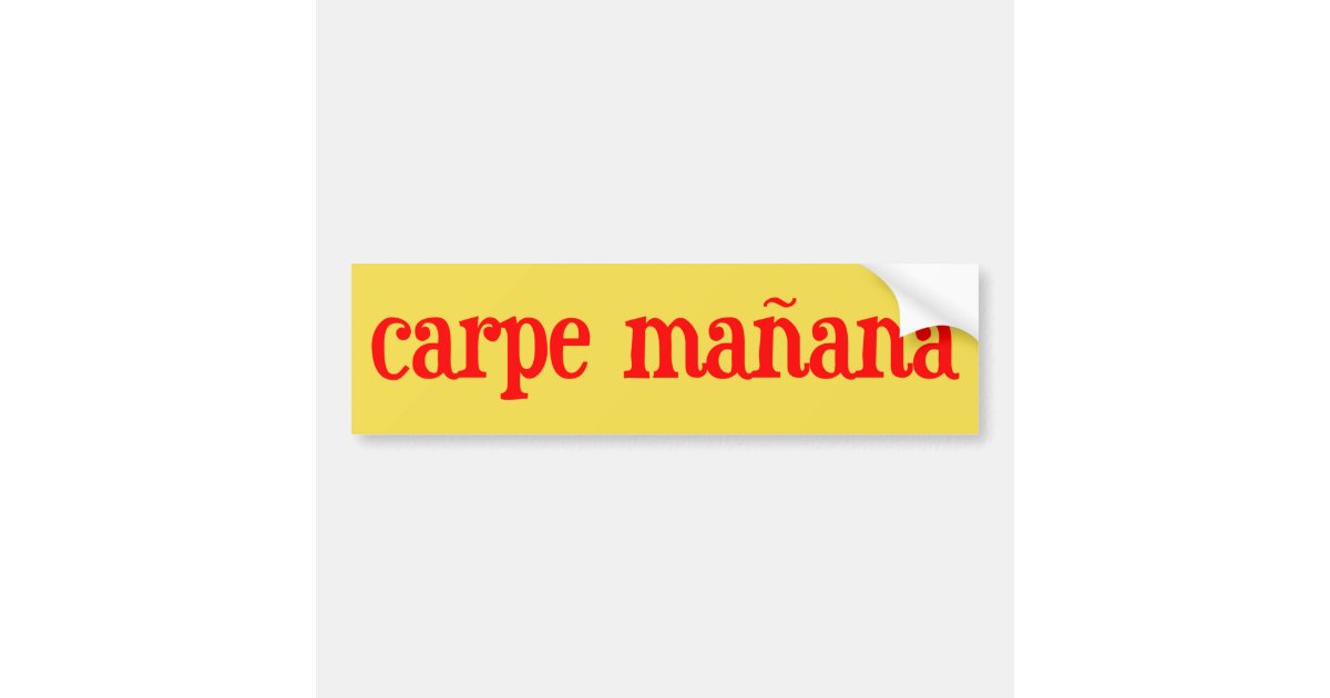Carpe Manana Bumper Sticker Zazzle