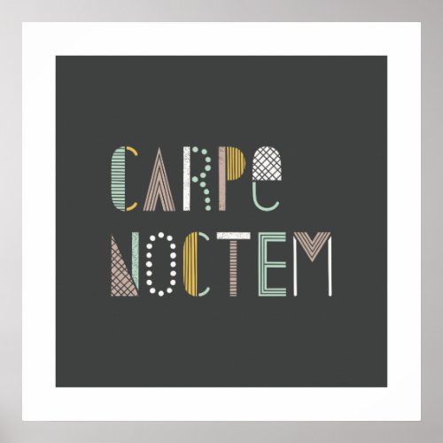 Carpe Noctem Art Print _ Charcoal