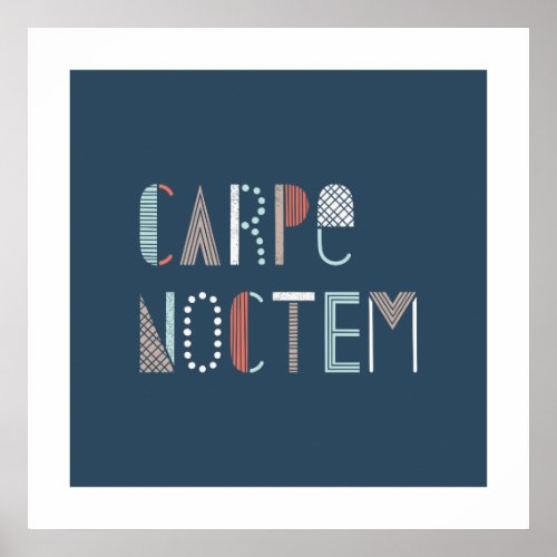 Carpe Noctem Art Print _ Navy