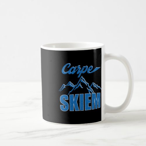 Carpe Skiem Shirt Funny Winter Skiing Snowboarding Coffee Mug