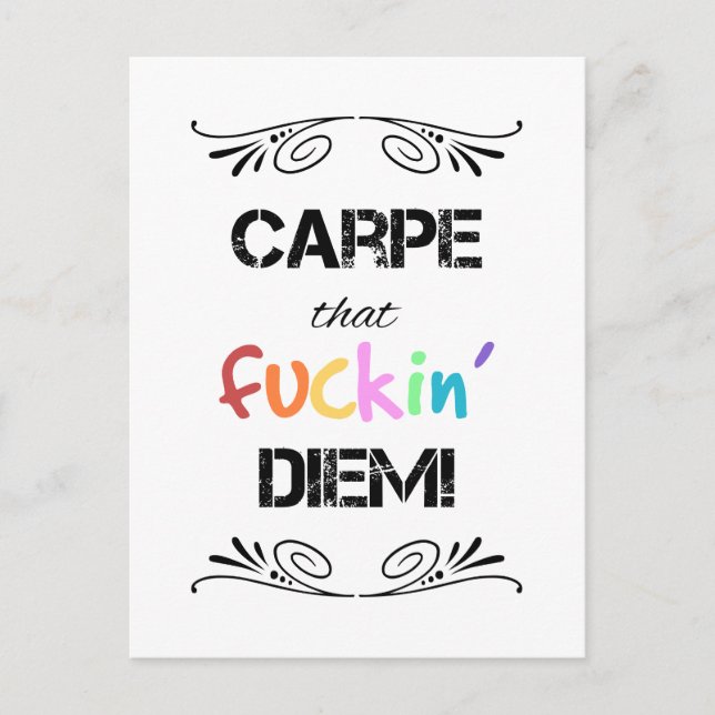 Carpe that F**** Diem! Postcard (Front)