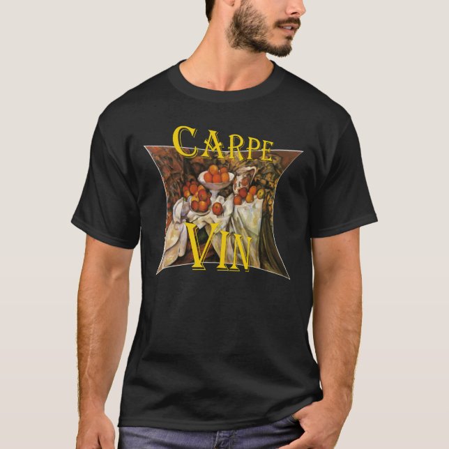 Carpe Vin Vino Wine Zinfandel Tiki Bar Enoteca T-Shirt (Front)