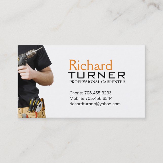 Carpenter and Flooring Business Cards (Front)