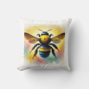 Carpenter bee 041024AREF116 - Watercolor Throw Pillow