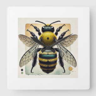 Carpenter Bee 250924IREF213 - Watercolor Square Wall Clock