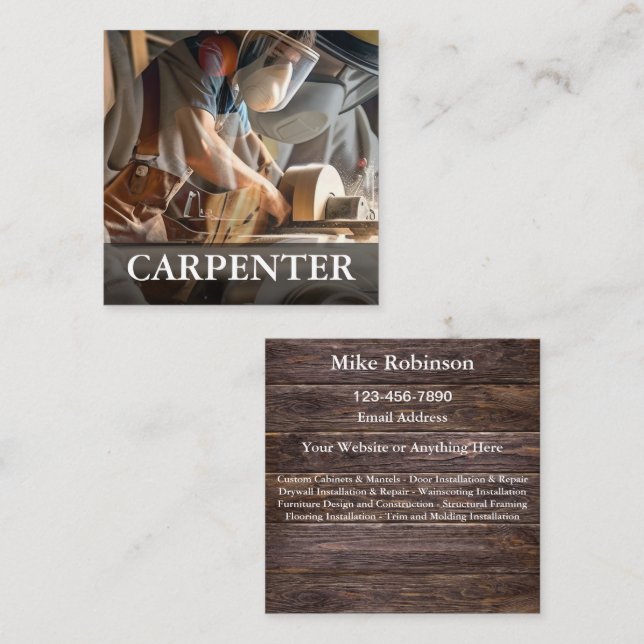 Carpenter Bold Modern Business Cards (Front/Back)