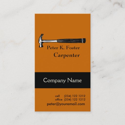 Customizable Carpenter Business Card