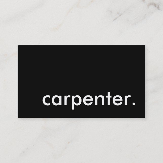 carpenter. business card (Front)