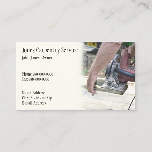 Customizable Carpenter Business Card
