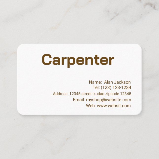 CARPENTER Business card editable (Front)