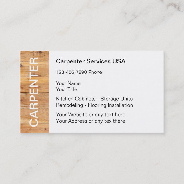 Carpenter Business Cards (Front)
