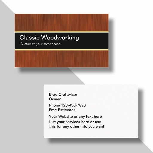 Customizable Carpenter Business Cards