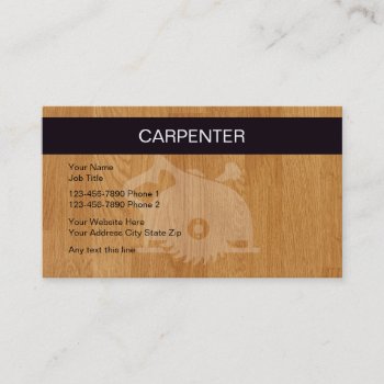 Carpenter Business Cards by Luckyturtle at Zazzle