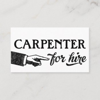 Carpenter Business Cards - Cool Vintage by NeatBusinessCards at Zazzle
