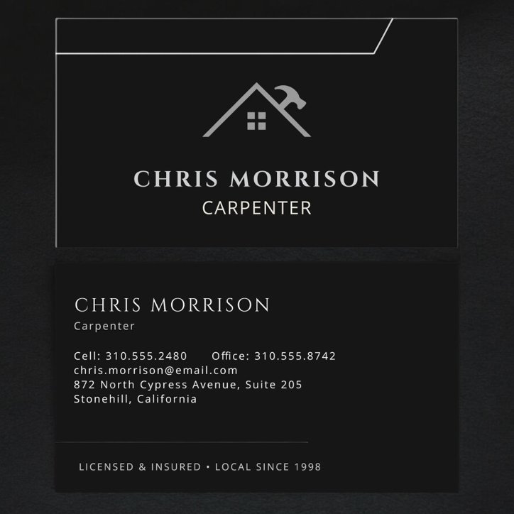 Carpenter Carpentry Handyman Business Card