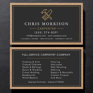 Carpenter Carpentry Home Renovation Business Card