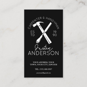 Carpenter carpentry services small business joiner card