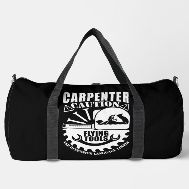 Carpenter Caution Flying Tools  Duffle Bag (Front)