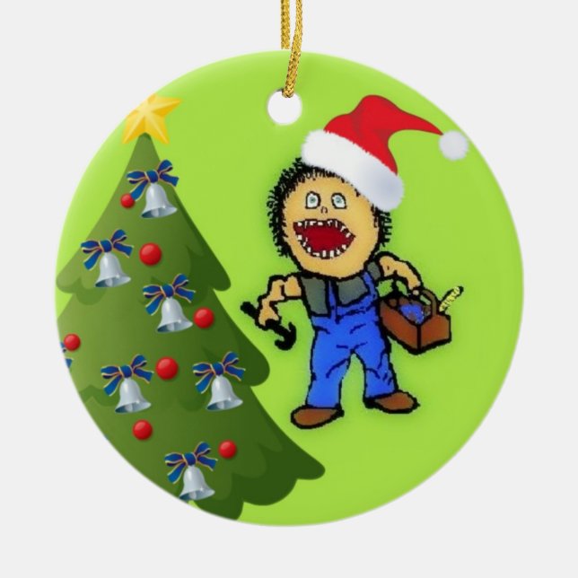 Carpenter Christmas Ceramic Ornament (Front)